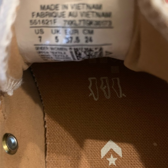 Converse Sneakers. Worn 1 time, only. Size 7. Leather laces! Super cute 🥰👟 - Picture 5 of 5